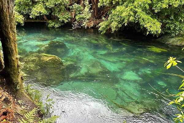 Blue spring clear water
