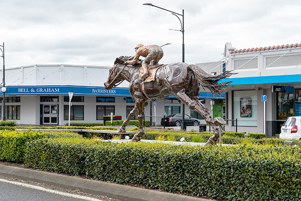Side of horse statue in matamata